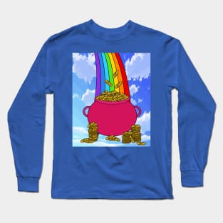 Rainbow With Boiler Pot Full Of Gold Long Sleeve T-Shirt